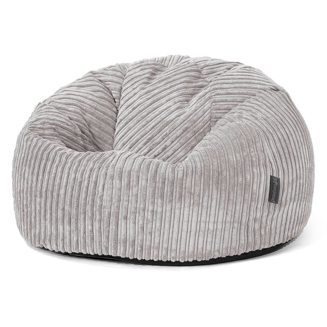 Klassischer Sitzsack Sessel - Cord Silbergrau 01