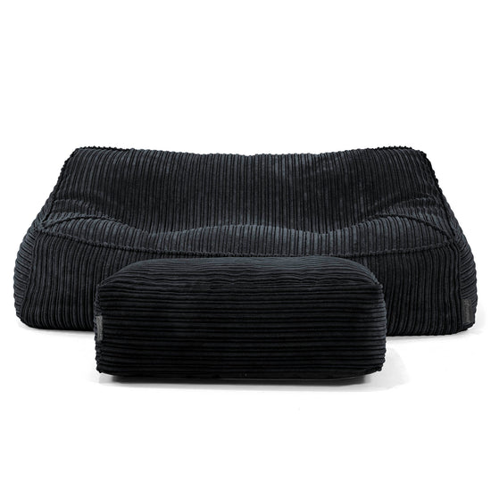Das Slouchy Sitzsack Sofa - Cord Schwarz 01
