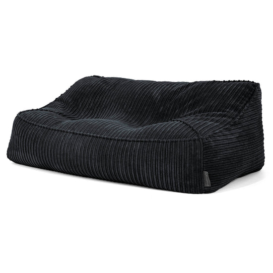 Das Slouchy Sitzsack Sofa - Cord Schwarz 02