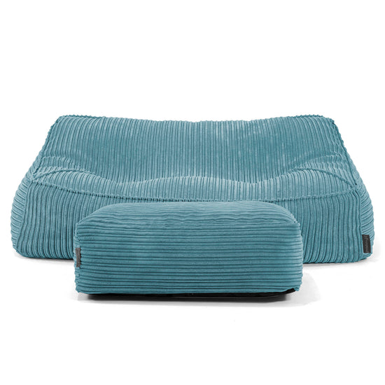 Das Slouchy Sitzsack Sofa - Cord Türkis 01