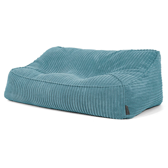 Das Slouchy Sitzsack Sofa - Cord Türkis 02