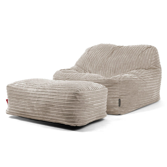 Der Slouchy Sitzsack Sessel - Cord Nerzfarben 01