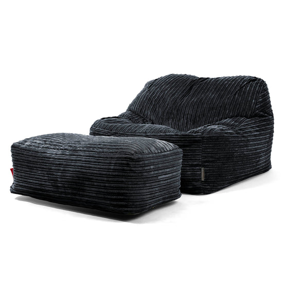 Der Slouchy Sitzsack Sessel - Cord Schwarz 01