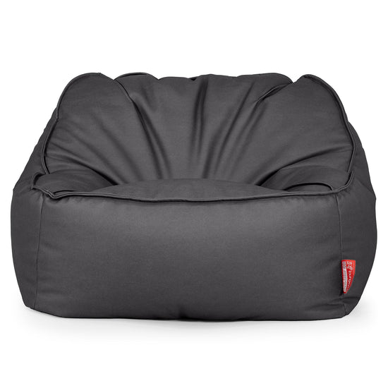Der Slouchy Sitzsack Sessel - Veganes Leder Schwarz 01