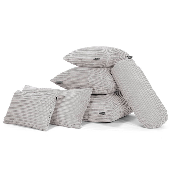 Extra Große Dekokissen / Sofa Kissenbezug 70 x 70cm - Cord Silber 04