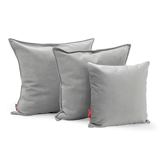 Extra Große Kissen 70 x 70cm - Samt Silber 02