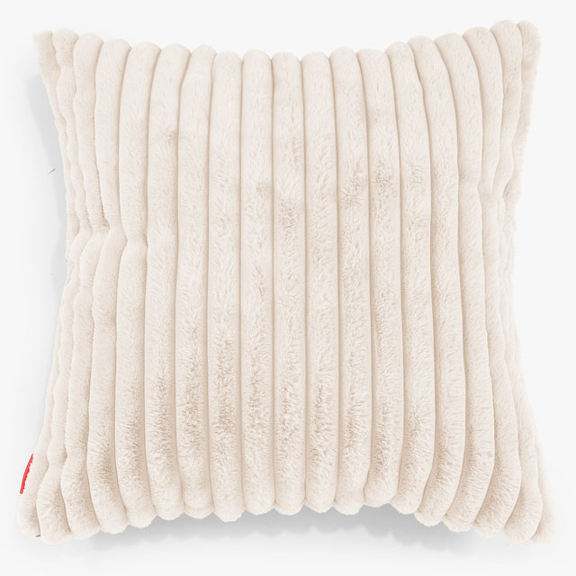 Extra Große Dekokissen / Sofa Kissenbezug 70 x 70cm - Ultra Plüsch Cord Creme 01