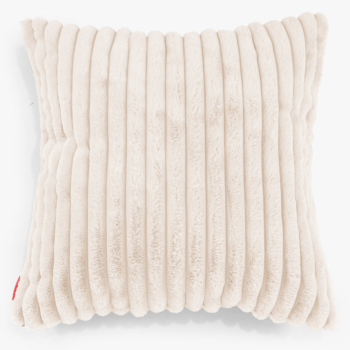Extra Große Dekokissen / Sofa Kissenbezug 70 x 70cm - Ultra Plüsch Cord Creme 01