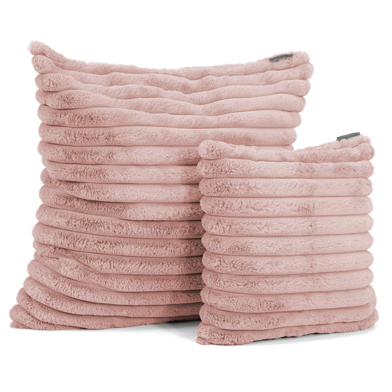 Extra Große Dekokissen / Sofa Kissenbezug 70 x 70cm - Ultra Plüsch Cord Pastellrosa 02