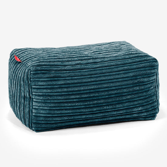 Fußhocker Pouf - Cord Blaugrün 01