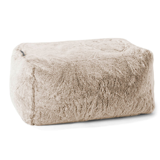 Fußhocker Pouf - Kaninchen Kunstfell Goldbraun 01