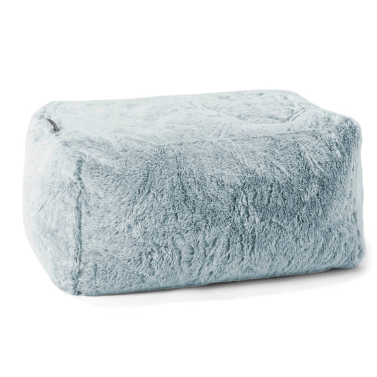 Fußhocker Pouf - Kaninchen Kunstfell Pastellblau 01