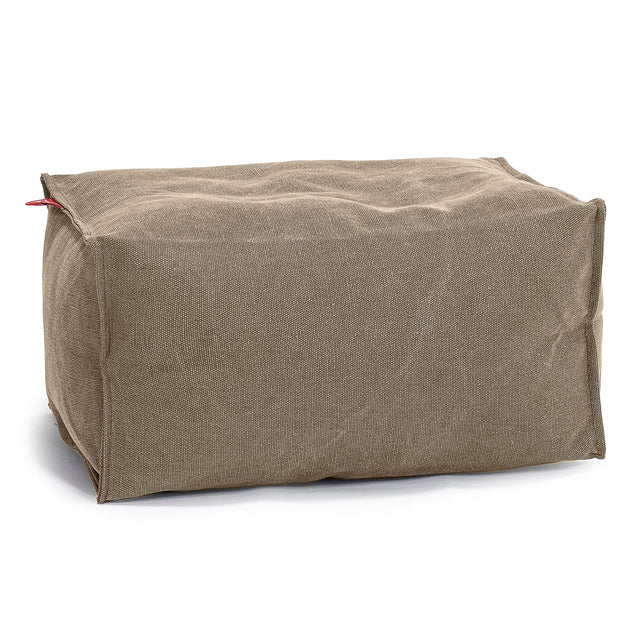 Fußhocker Pouf - Stonewashed-stoff Erde Braun 01