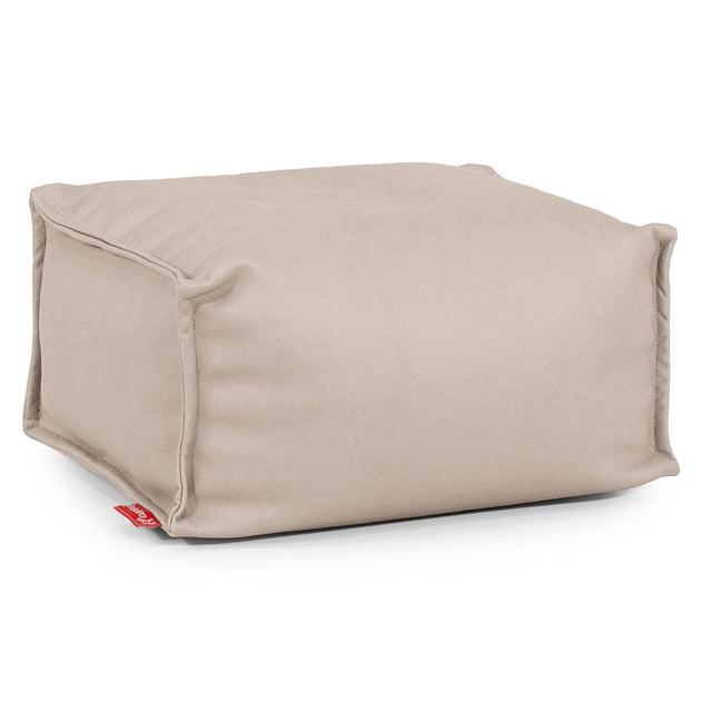 Fußhocker Pouf - Veganes Leder Elfenbein 01
