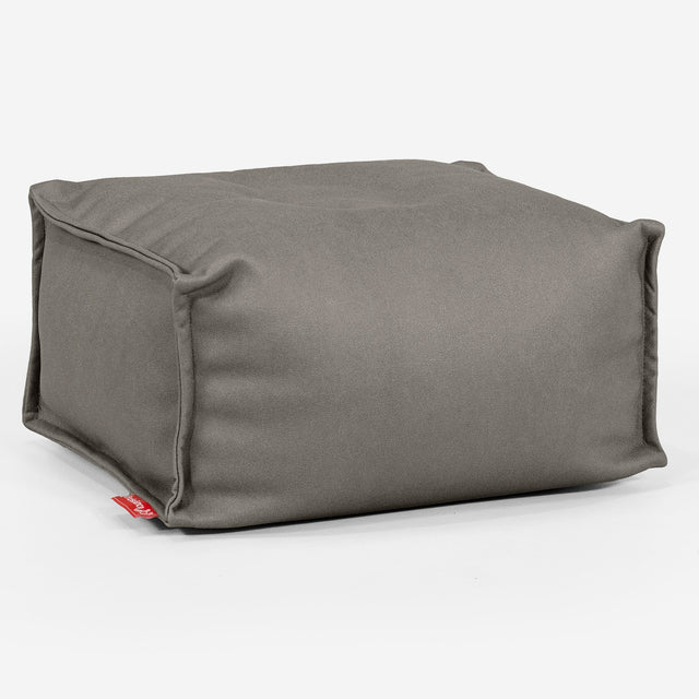 Fußhocker Pouf - Veganes Leder Grau 01