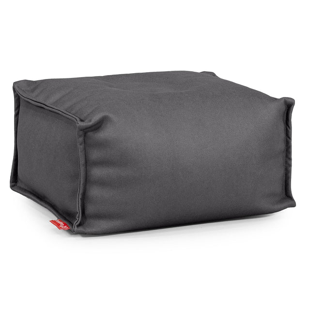 Fußhocker Pouf - Veganes Leder Schwarz 01