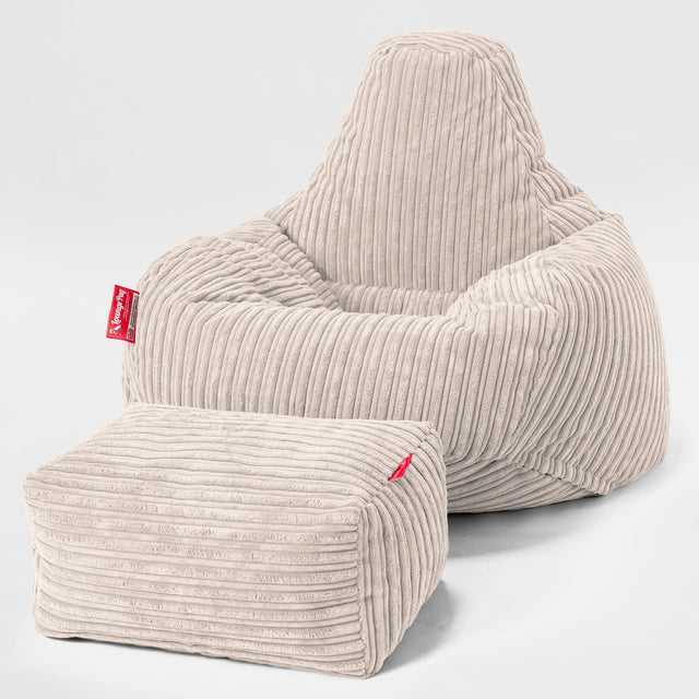 Tropfen Sitzsack - Cord Creme 02