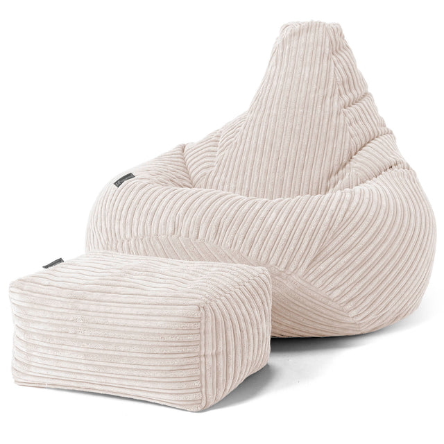 Gaming Sitzsack Sessel - Cord Elfenbein 01