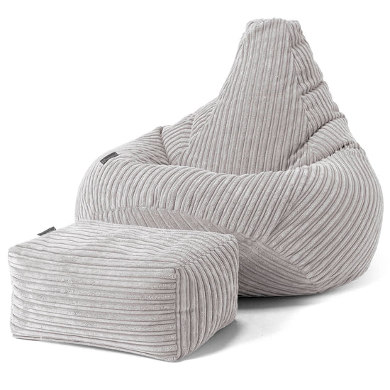 Gaming Sitzsack Sessel - Cord Silbergrau 01