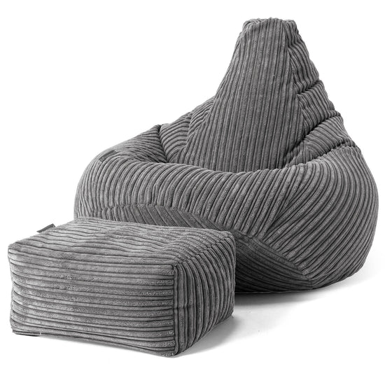 Gaming Sitzsack Sessel - Cord Schiefergrau 01