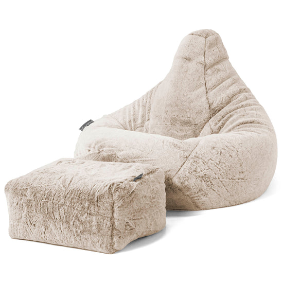 Gaming Sitzsack Sessel - Kaninchen Kunstfell Goldbraun 01