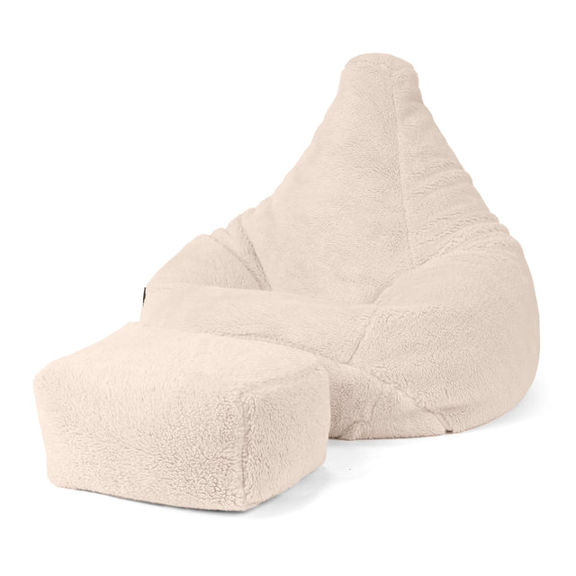Gaming Sitzsack Sessel - Teddy Kunstfell Creme 04