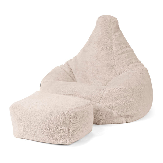 Gaming Sitzsack Sessel - Teddy Kunstfell Nerzfarben 04
