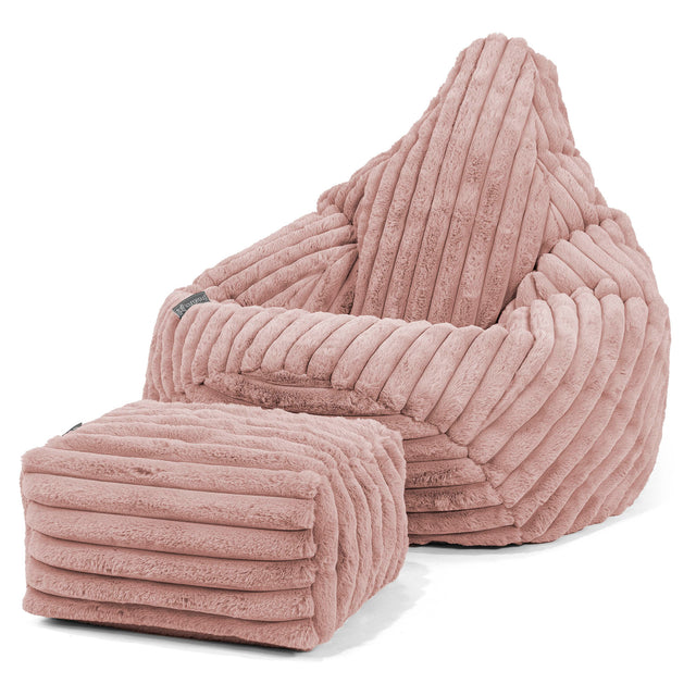 Gaming Sitzsack Sessel - Ultra Plüsch Cord Pastellrosa 01