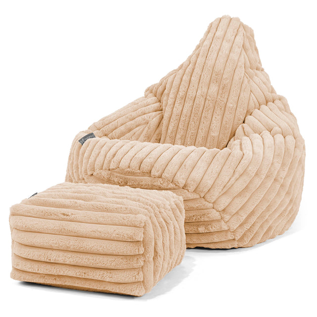 Gaming Sitzsack Sessel - Ultra Plüsch Cord Pfirsich 01