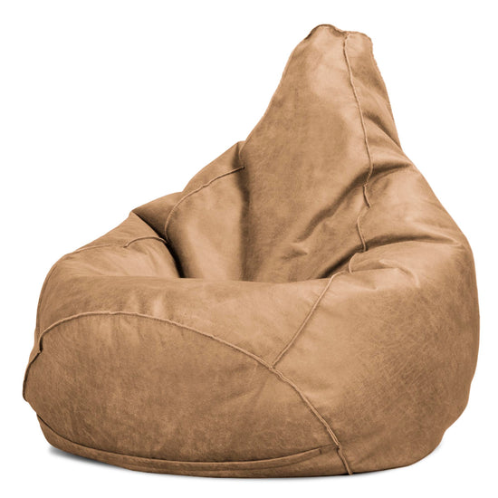 Gaming Sitzsack Sessel - Vintage Leder Goldbraun 01