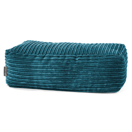 Groß Fußhocker Pouf - Cord Blaugrün_01