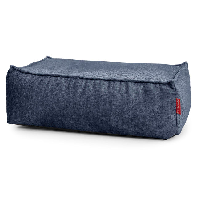 Groß Fußhocker - Chenille Marineblau 01