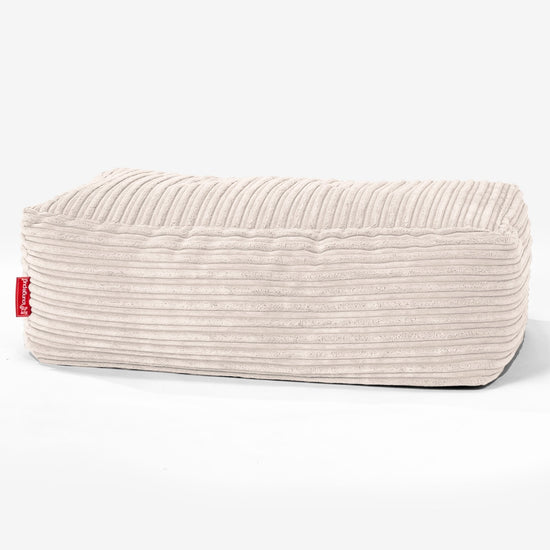 Groß Fußhocker Pouf - Cord Creme 01