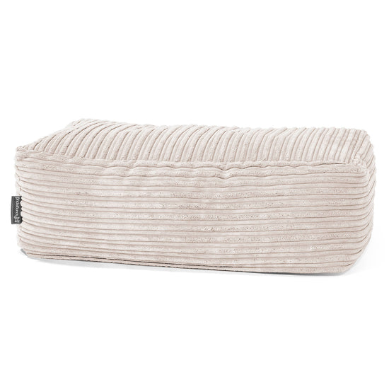 Groß Fußhocker Pouf - Cord Creme 01
