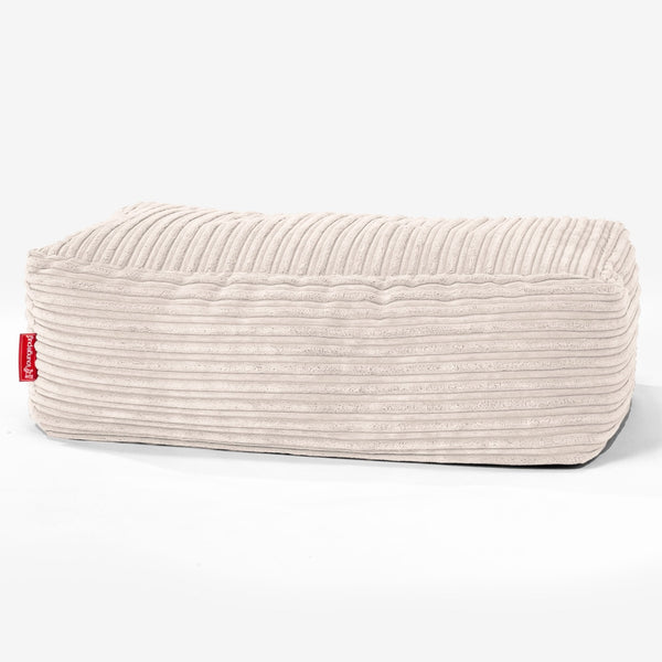 Groß Fußhocker Pouf - Cord Creme 01