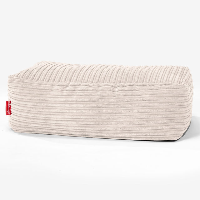 Groß Fußhocker Pouf - Cord Creme 01