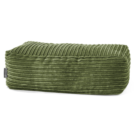 Groß Fußhocker Pouf - Cord Nadelwaldgrün 01