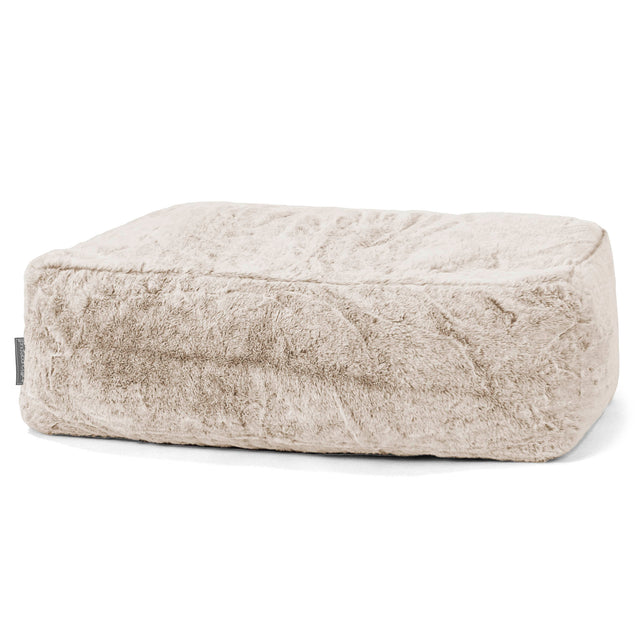 Groß Fußhocker Pouf - Kaninchen Kunstfell Goldbraun 01