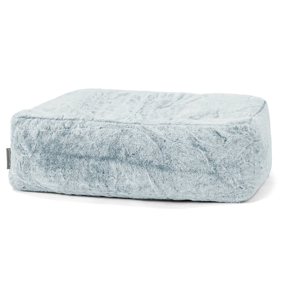 Groß Fußhocker Pouf - Kaninchen Kunstfell Pastellblau 01