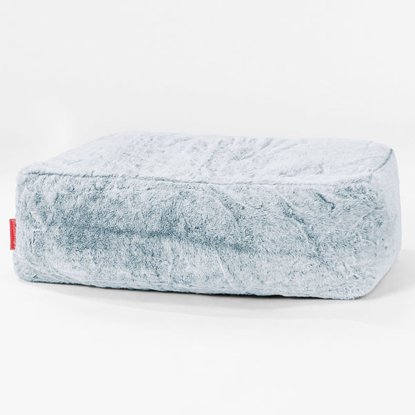 Groß Fußhocker Pouf - Kaninchen Kunstfell Pastellblau 01