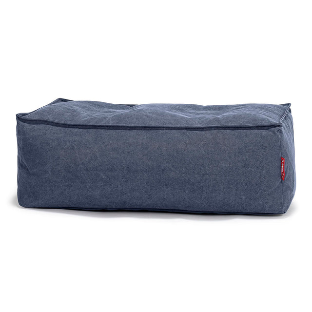 Groß Fußhocker Pouf - Stonewashed-stoff Marineblau 01