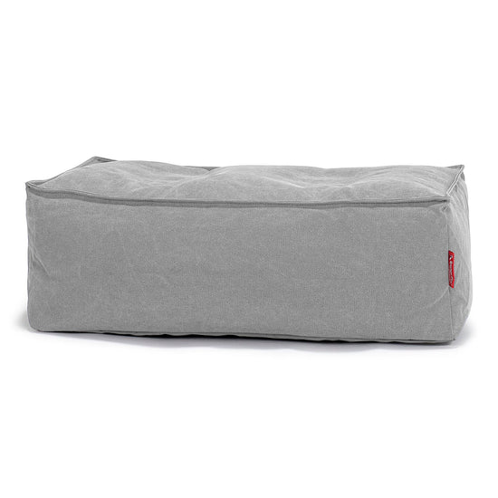 Groß Fußhocker Pouf - Stonewashed-stoff Pewter 01