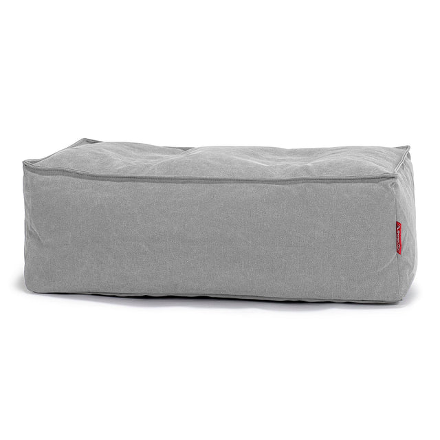 Groß Fußhocker Pouf - Stonewashed-stoff Pewter 01