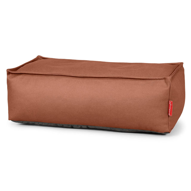 Groß Fußhocker Pouf - Veganes Leder Kastanienbraun 01