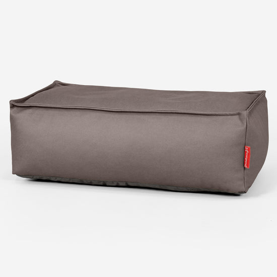 Groß Fußhocker Pouf - Veganes Leder Schoko 01