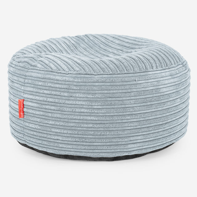 Großer runder Fußhocker - Cord Baby Blau 01