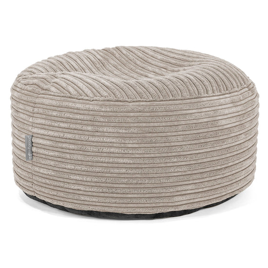 Großer runder Fußhocker - Cord Nerzfarben 01