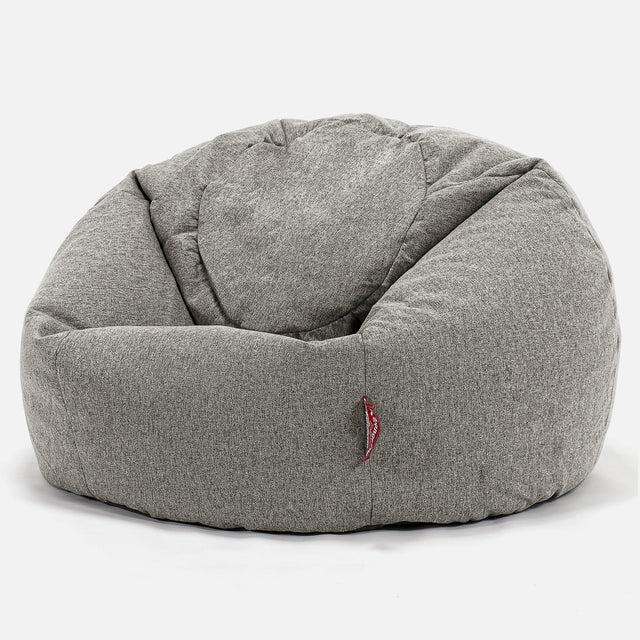 CloudSac 200 XXL Memory-Schaum Kinder Sitzsack 2-12 jahren - Interalli Wolle Silber 01