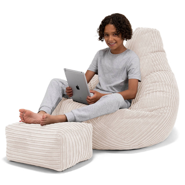 Kinder Gaming Sitzsack 6-14 Jahre - Cord Creme 01
