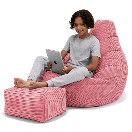 Kinder Gaming Sitzsack 6-14 Jahre - Cord Koralle 01
